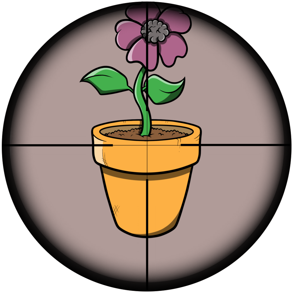 Flowerpot through scope